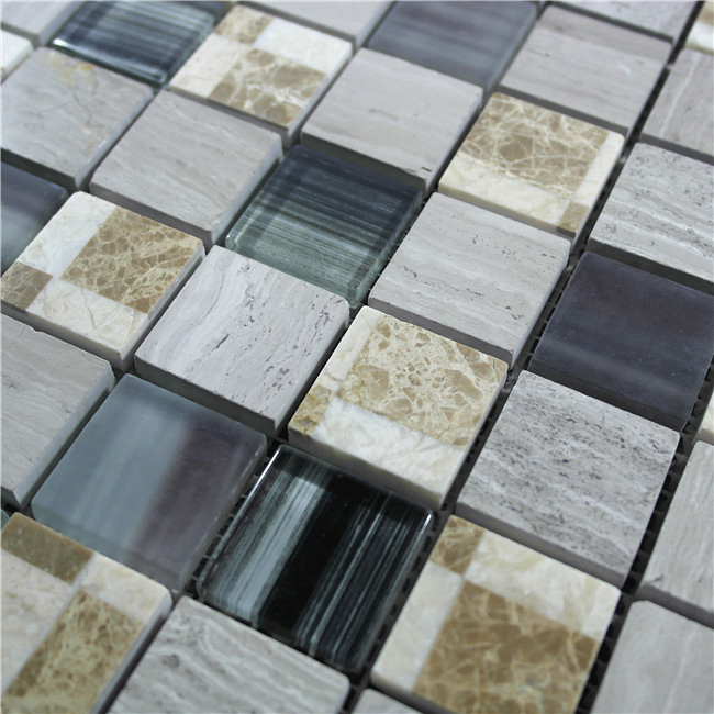 Building Material Marble Stone and Glass Mosaic for Kitchen and Bathroom Wall