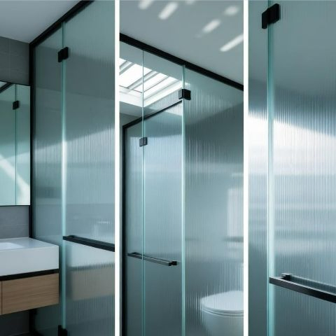 6mm Tempered Frosted Glass for Bathroom Partition, Explosion-Proof