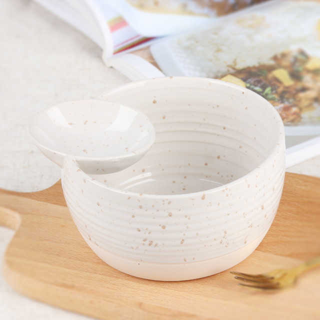 Ceramic White Chip and DIP Cereal Bowl Breakfast Soup and Side Cracker Dishes Sets Soup and Sandwich Bread Dipping Bowls