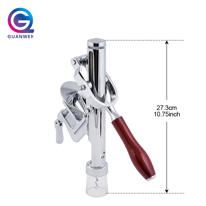 Bar-Pull Chrome-Plated Counter Mount Wine Bottle Opener