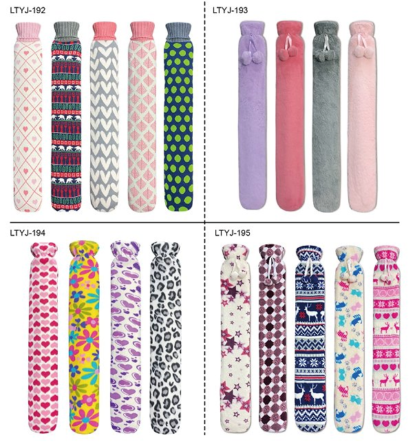 Natural Rubber Reusable Hot Water Bag 2L Long Hot Water Bottle