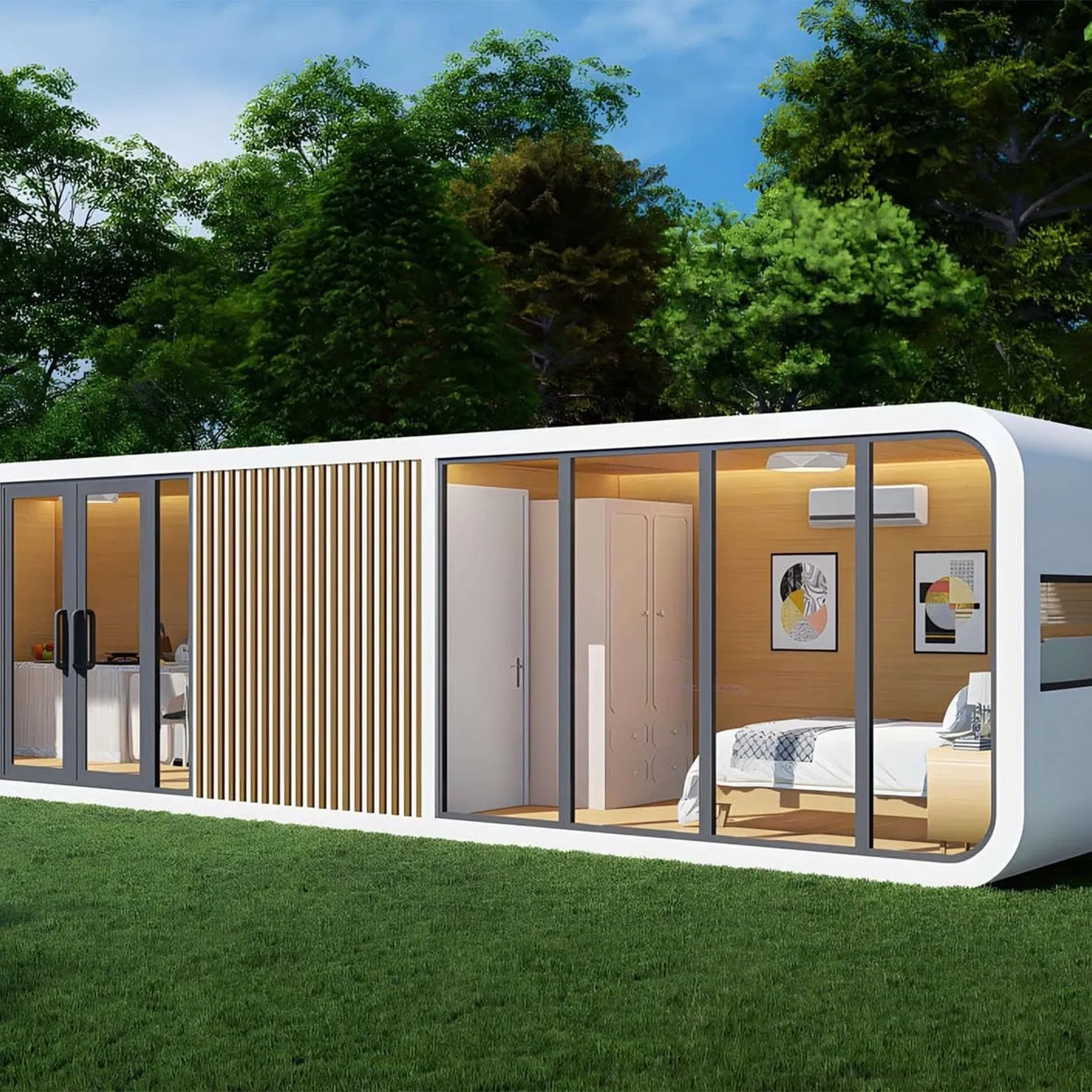 20/40FT Prefab Cabin Houses Garden Living Container Homes Apple Cabin