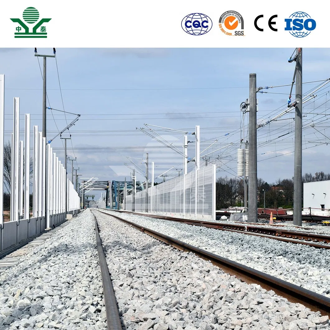 Zhongtai Road Noise Fence China Manufacturing Exterior Sound Barrier Fence 5+5 Tempered Glass Material High-Speed Railway Environment Barrier