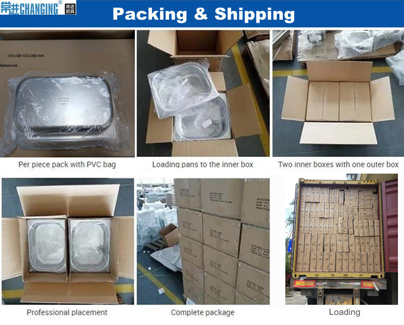 SS304 1/4 Gn Pan Lid Us Steam Table Pans Standard Food Containers