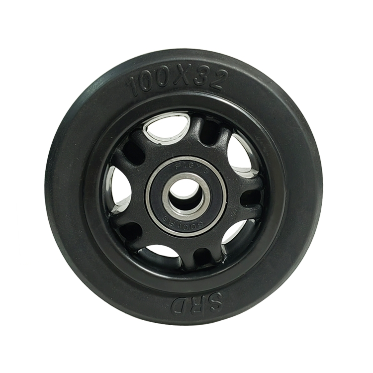 4-Inch Medium-Duty Rubber Casters, Quiet, Wear-Resistant, and Non-Slip, Suitable for Handcarts, Toolboxes, etc.