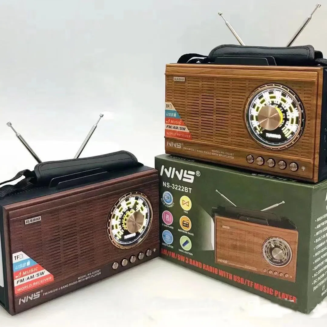 Ретро радио NS-3222BT с Bluetooth, деревянный корпус