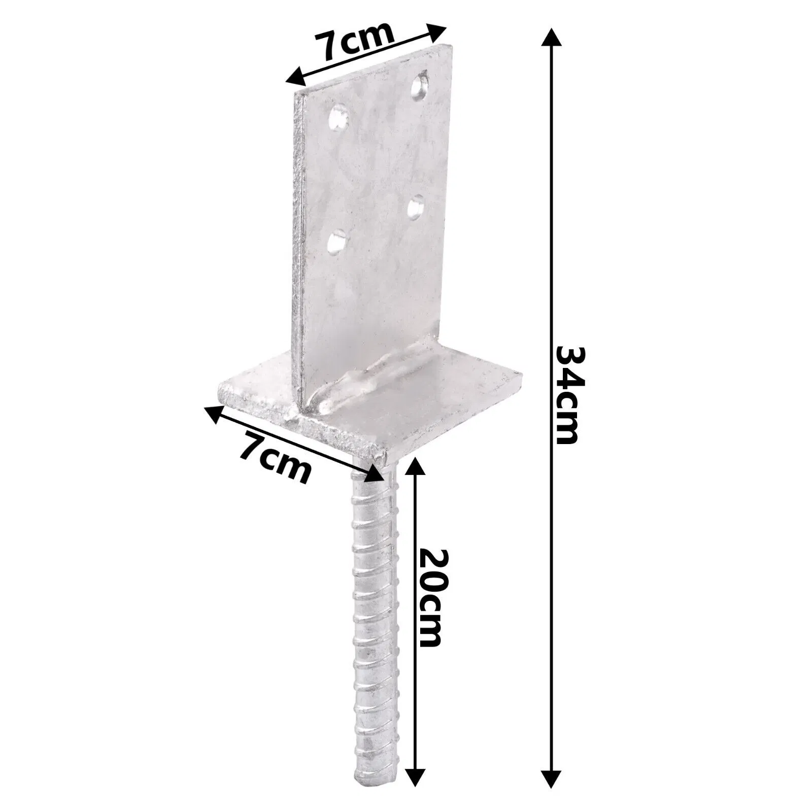 Анкер Т-образный для столбов забора, оцинкованный