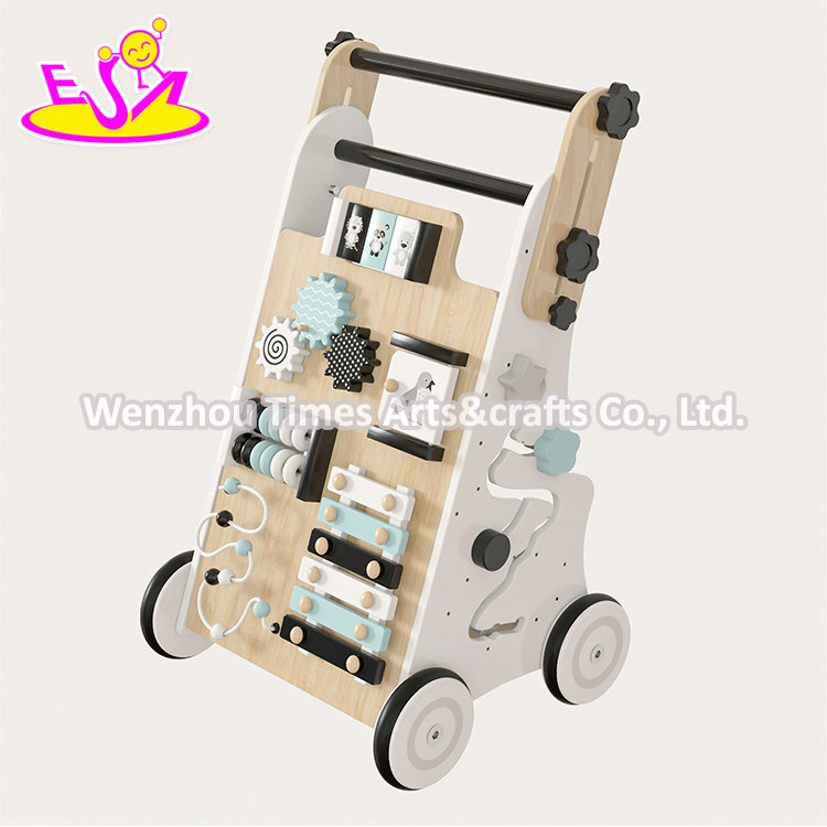 New Design Adjustable Height Wooden Busy Activity Walker for Kids W16e205b