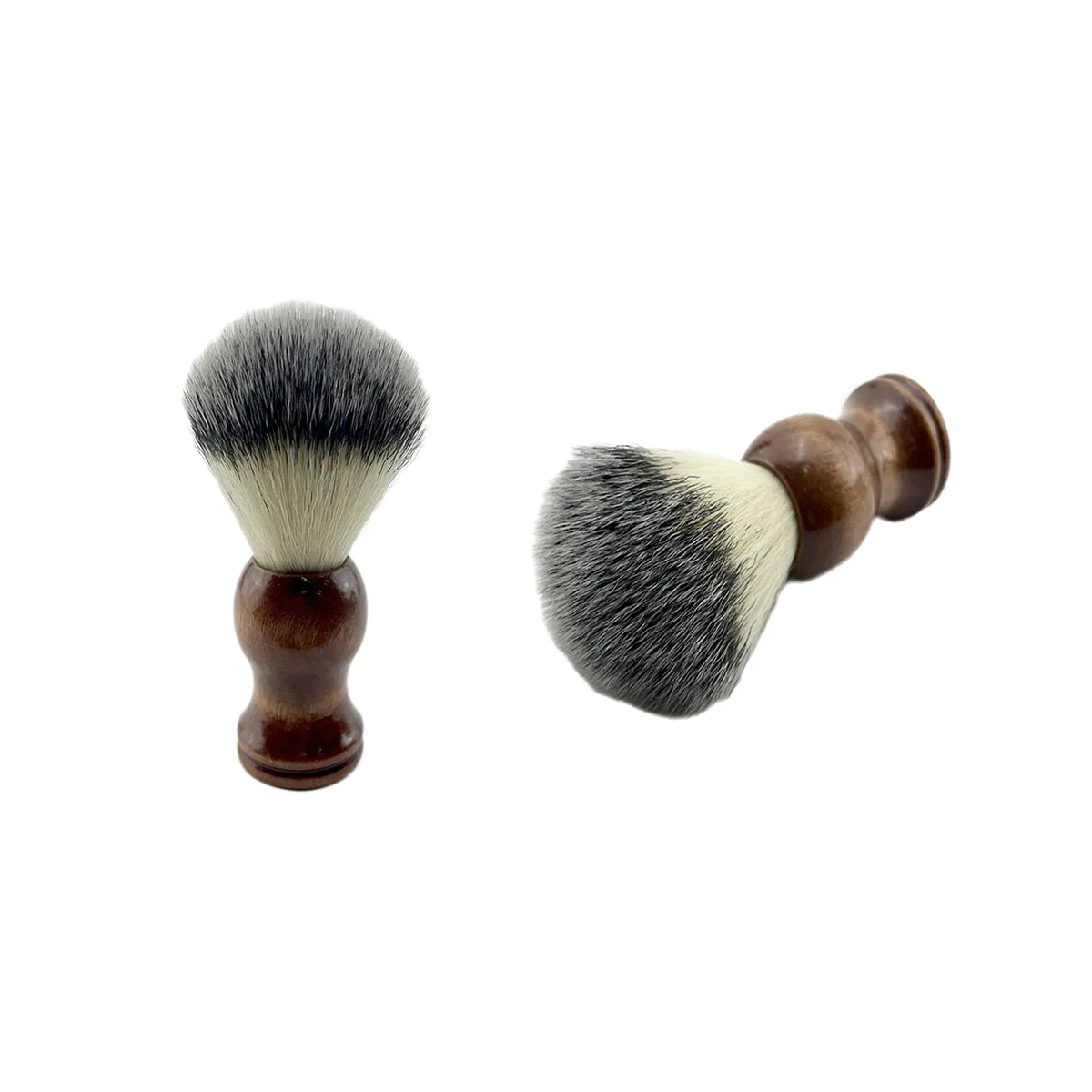 Custom Logo Beard Care Tool Shaving Brusher Wood Handle Nylon Beard Cleaning Brush