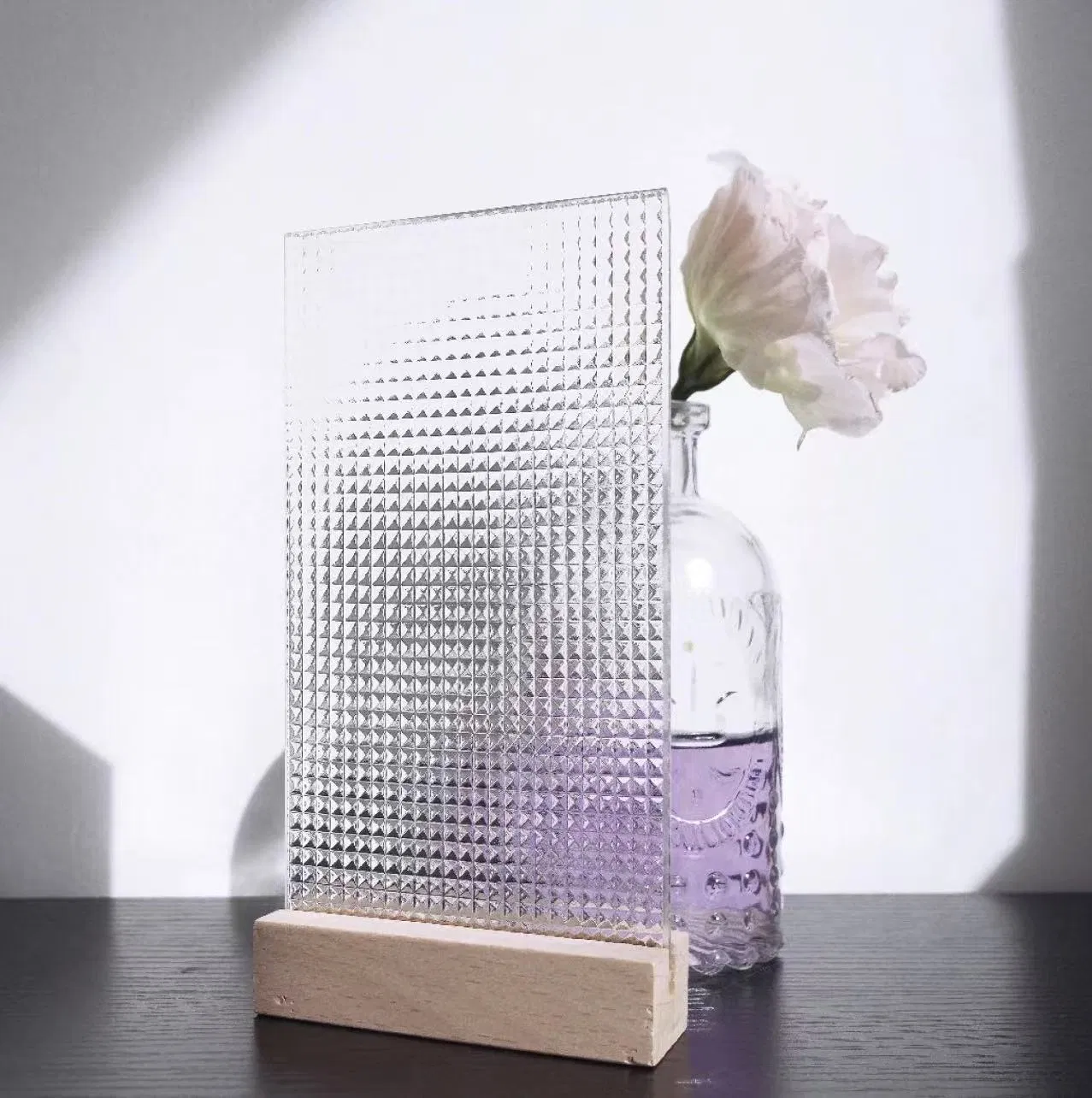 4mm 5mm 6mm Customized Tempered Pattern Glass with Mistlite Crystal Bamboo Moru