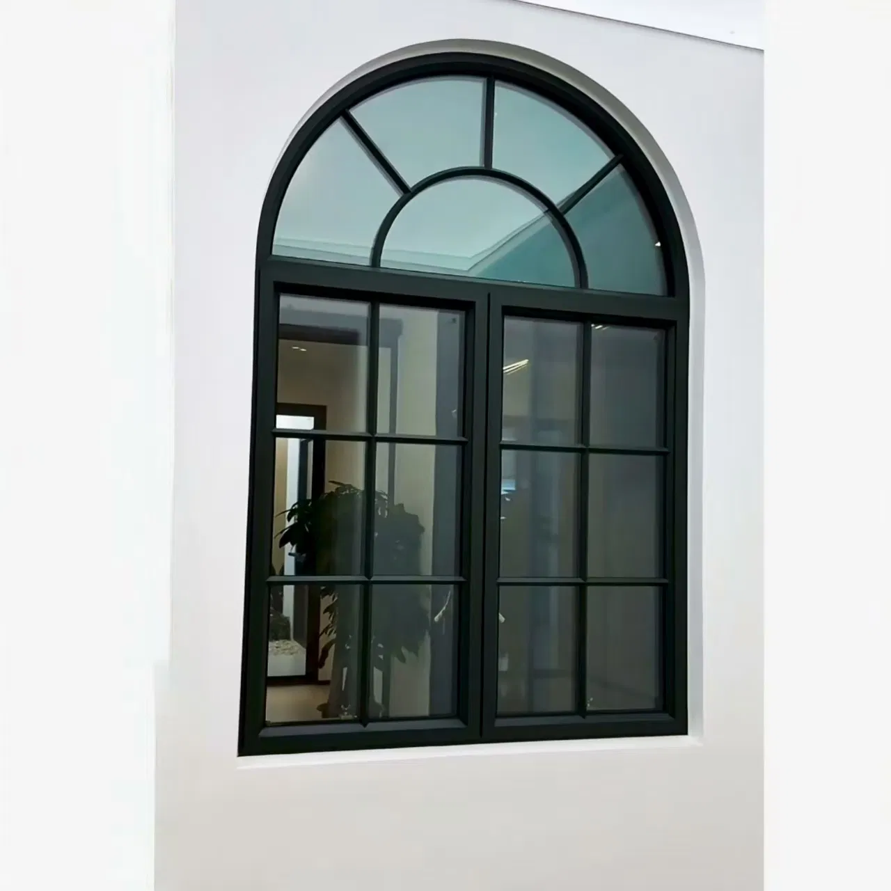 Vintage French Style Aluminum Alloy Window Casement with Vertical Opening