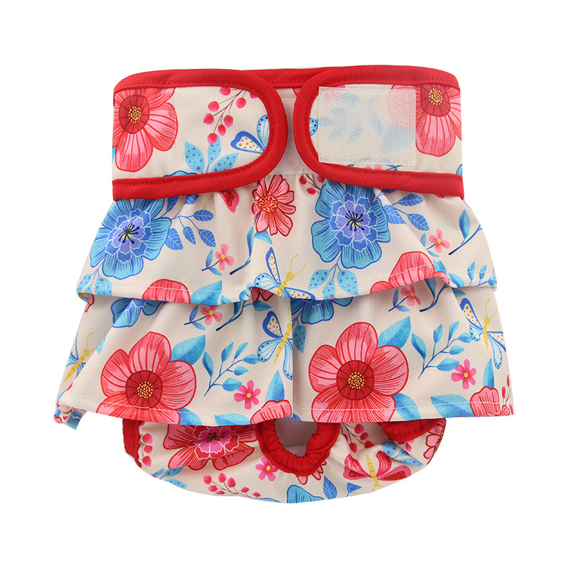 Pet Maternity Pants with Skirt Edges, Pet Mother and Baby Clothes, Washable Maternity Pants for Female Dogs