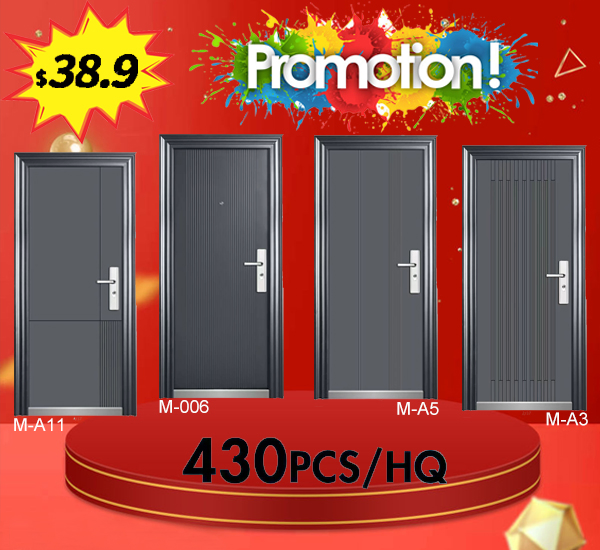 Promotion Hot Door Luxury Villa Residential High Quality Heavy Duty Home House Modern Entrance Single Metal Steel Safety Security Front Entry Modern Steel Door