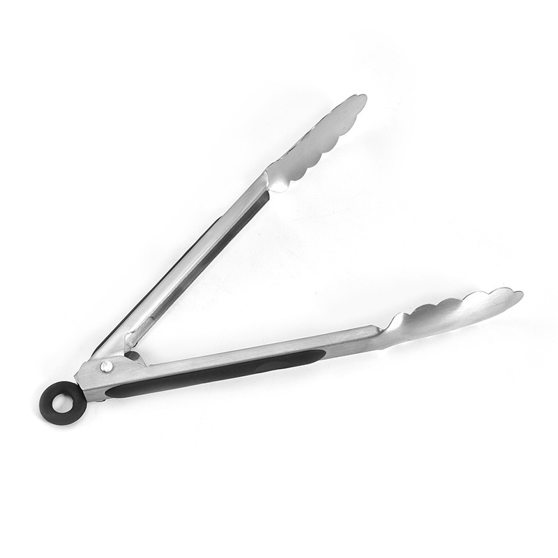 Korean Style Anti-Scald Stainless Steel Food Clip for Bread Meat BBQ Snacks Kitchen Tongs