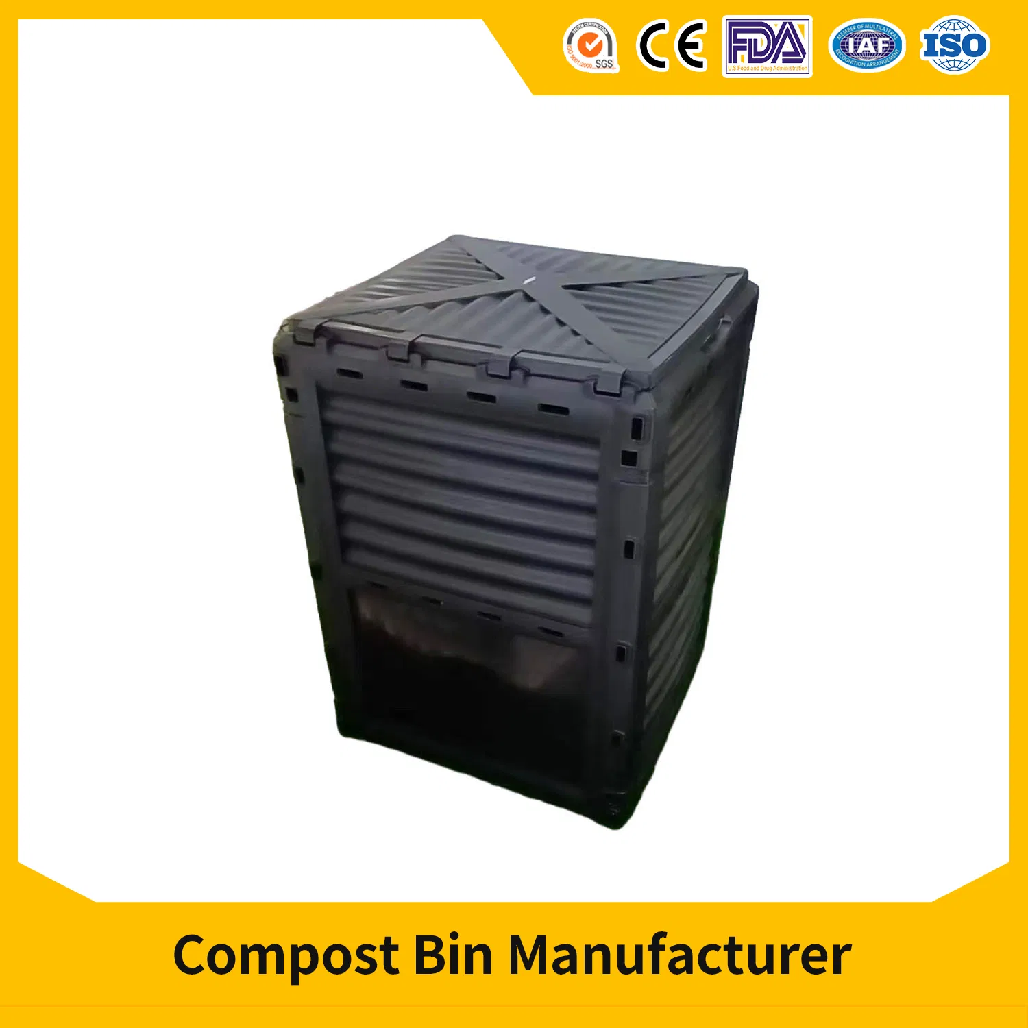 Hot Sale Food Dual Trash Can Recycled Plastic Factory Large Garden 300L Compost Box/Bin