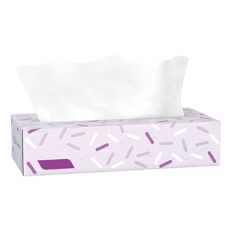 Logo Printed White Virgin Paper Facial Tissue Box Branded Display Product