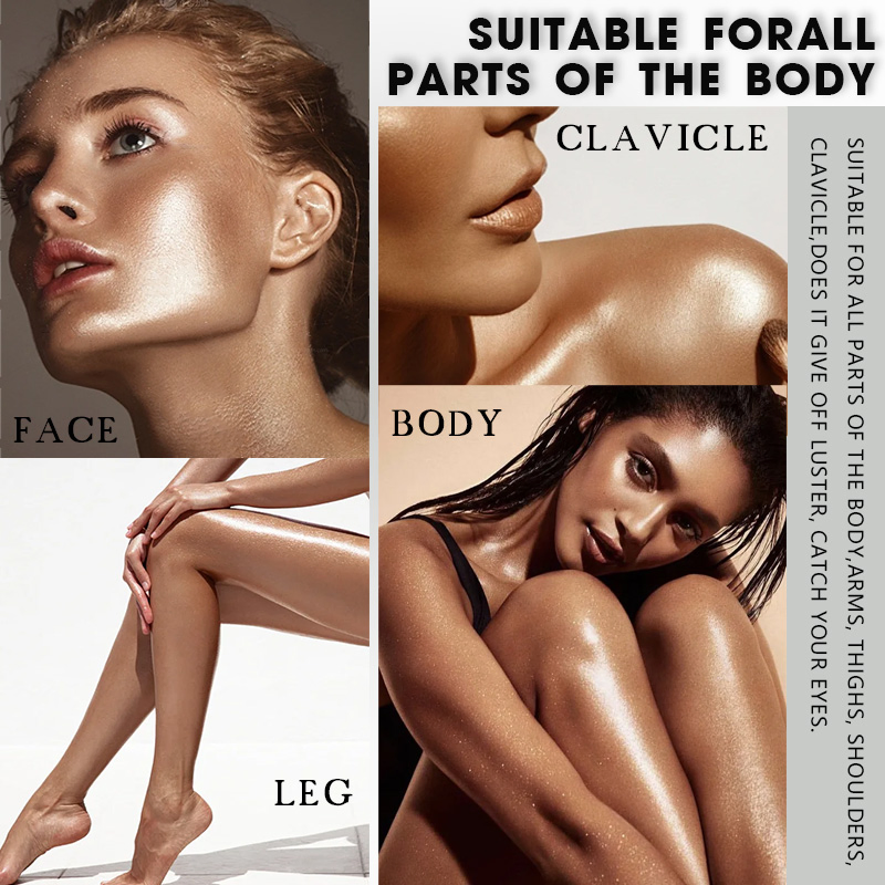 Aixin Private Label Moisturizing Long-Lasting Gloss Oil Body Glitter Tanning Shimmer Oil