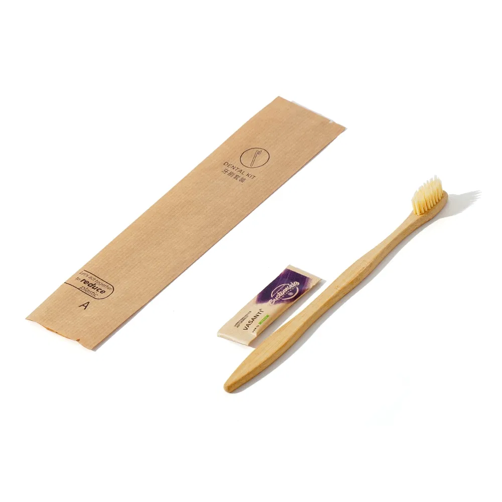 Eco Friendly Kraft Paper Bag Packaging Hotel Amenities Set
