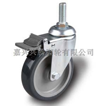 150mm Industrial Castor Swivel Screw Thread Caster Wheels with Total Brake China Factory Price