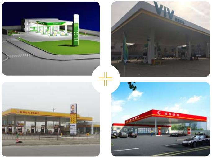 Sign Exterior Haosheng in Wooden Case Polycarbonate Corrugated Sheet Gas Station Ceiling