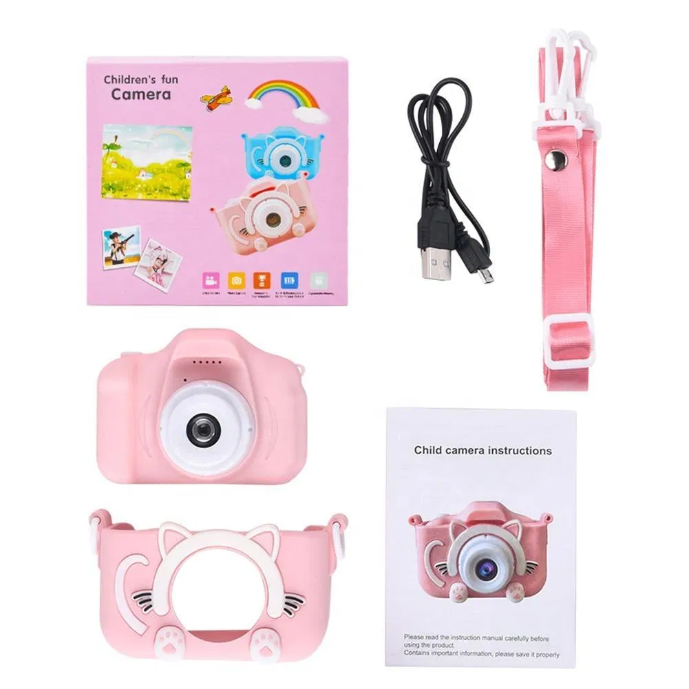 Cute Animal Video Camera for Kids with Built-in Games