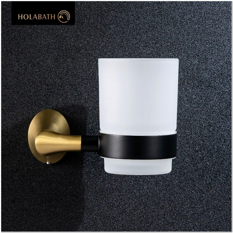 Stainless Steel Toothbrush Cup Tumbler Holder Set with Angled Drainage Grooves