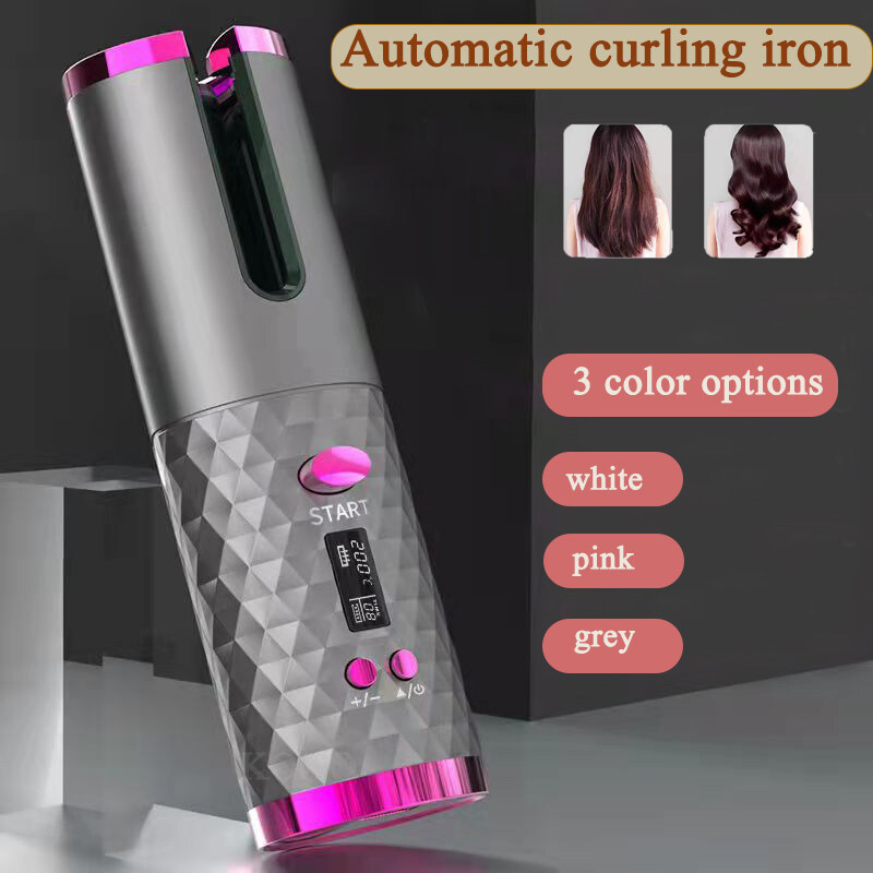 High Satisfaction Automatic USB Rechargeable Cordless Curling Iron Portable Hair Curler