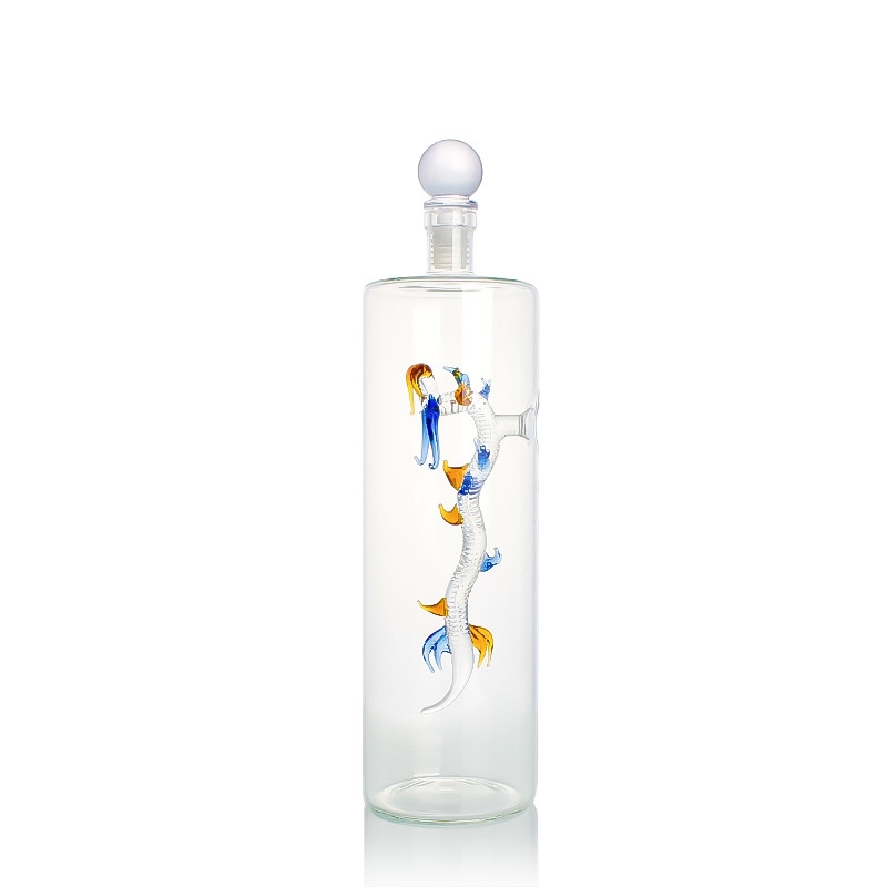 Customized Shape Clear High Borosilicate Whisky Run Liquor Vodka Spirits Glass Bottle