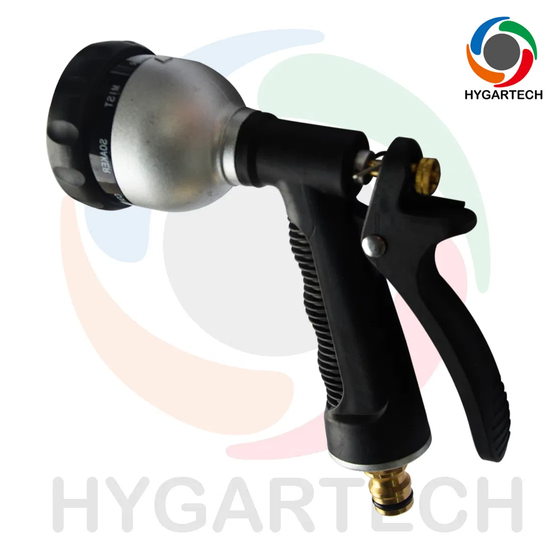 Aluminum 8-Function Garden Hose Nozzle with Rear-Trigger Control