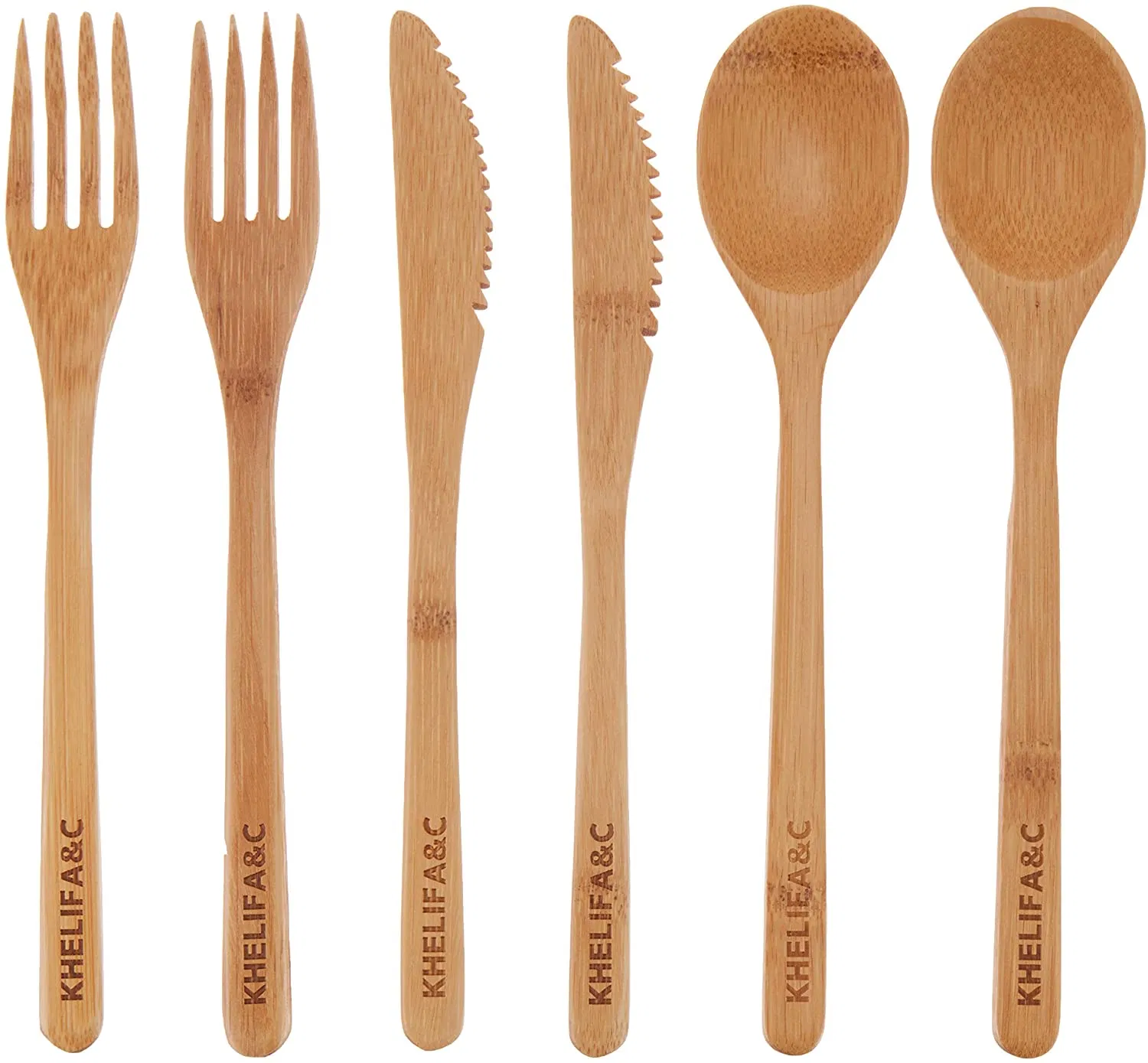 Bamboo Knife, Fork and Spoon Western Tableware