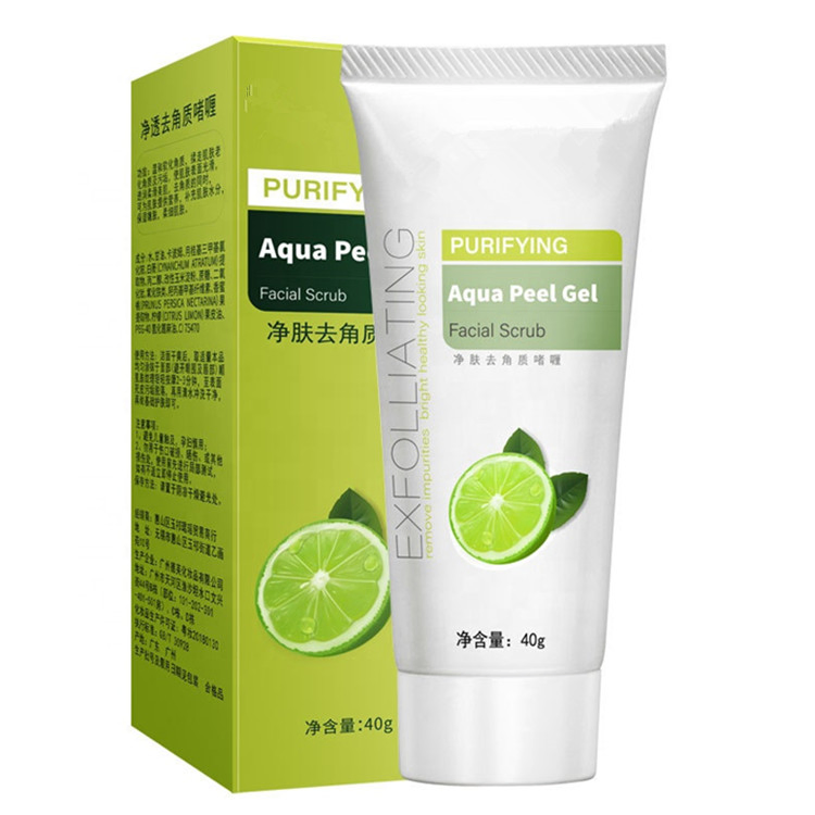 Private Label Moisturizing Lemon Exfoliating Aqua Peeling Gel Facial Scrub