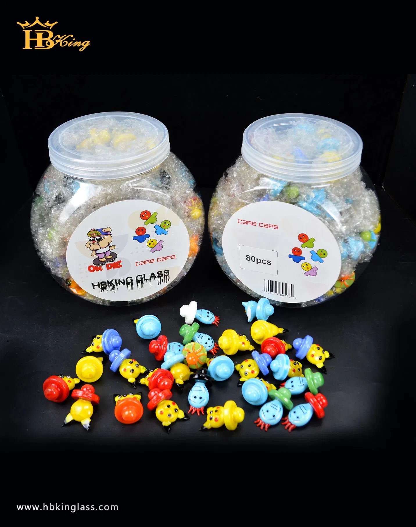 Various Designs Glass Carb Caps 80PCS/Can Glass Smoking Accessories