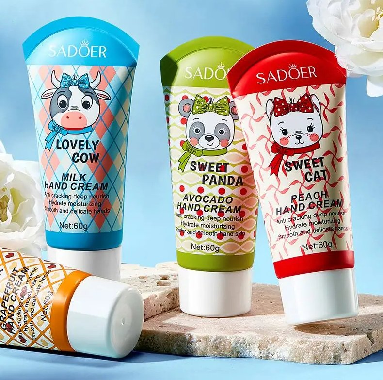 Online Sale Hand Skin Care Moisturizing Whitening Grapefruit Avocado Honey Peach Milk Tender Moisturizing Impoves Dry Autumn Winter Cartoon Hand Cream