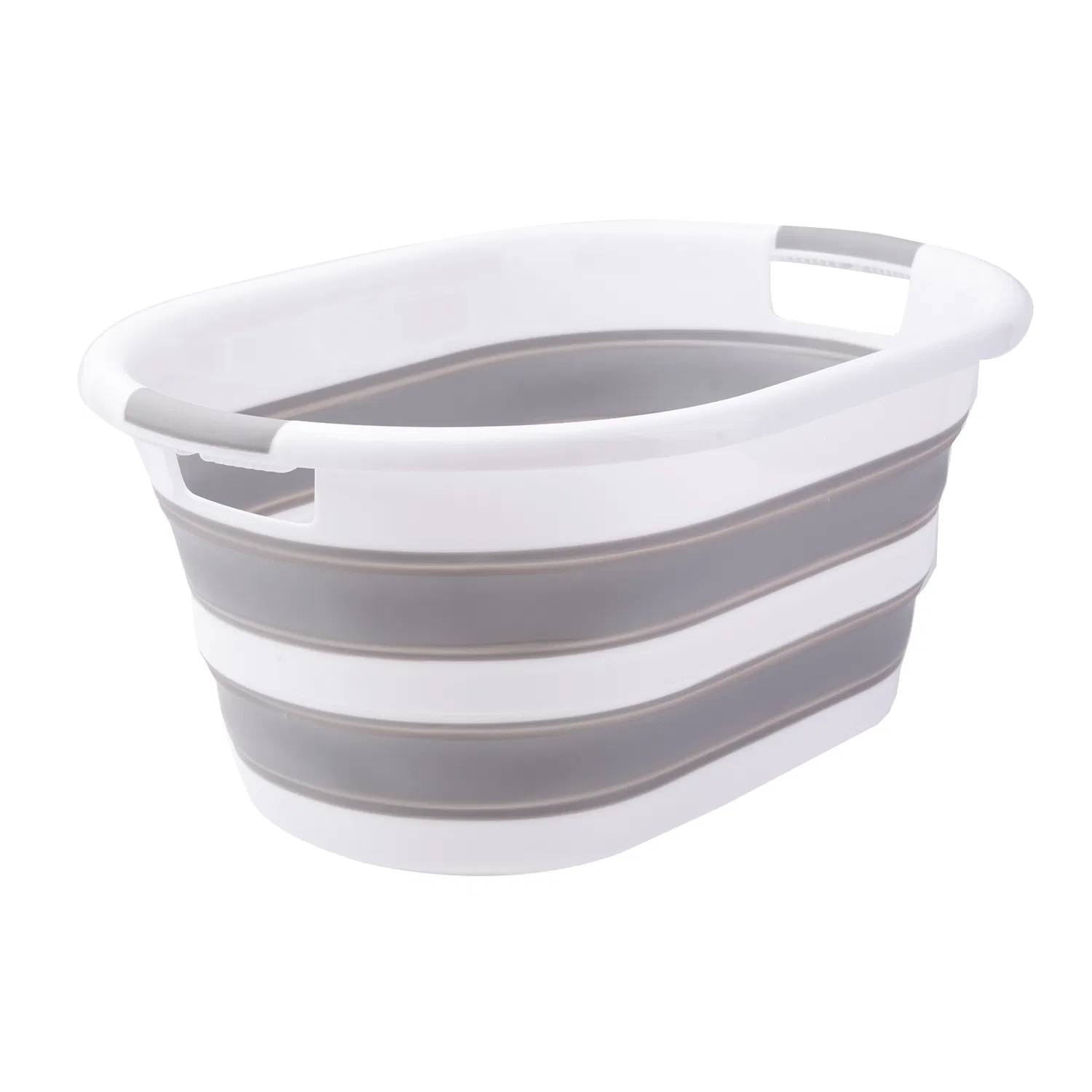 Gray Foldable Storage Container Collapsible Plastic Laundry Basket, PP-for Home or Other