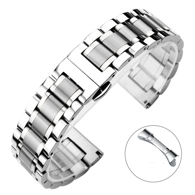 Popular Stainless Steel Solid Butterfly Clasp Accessories Steel Smart Watch Chain