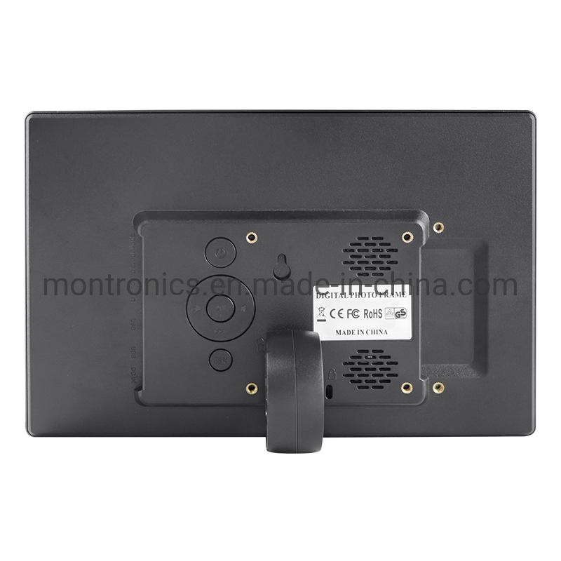 Black Digital Photo Frame 10.1 Inch with Calendar Alarm Clock