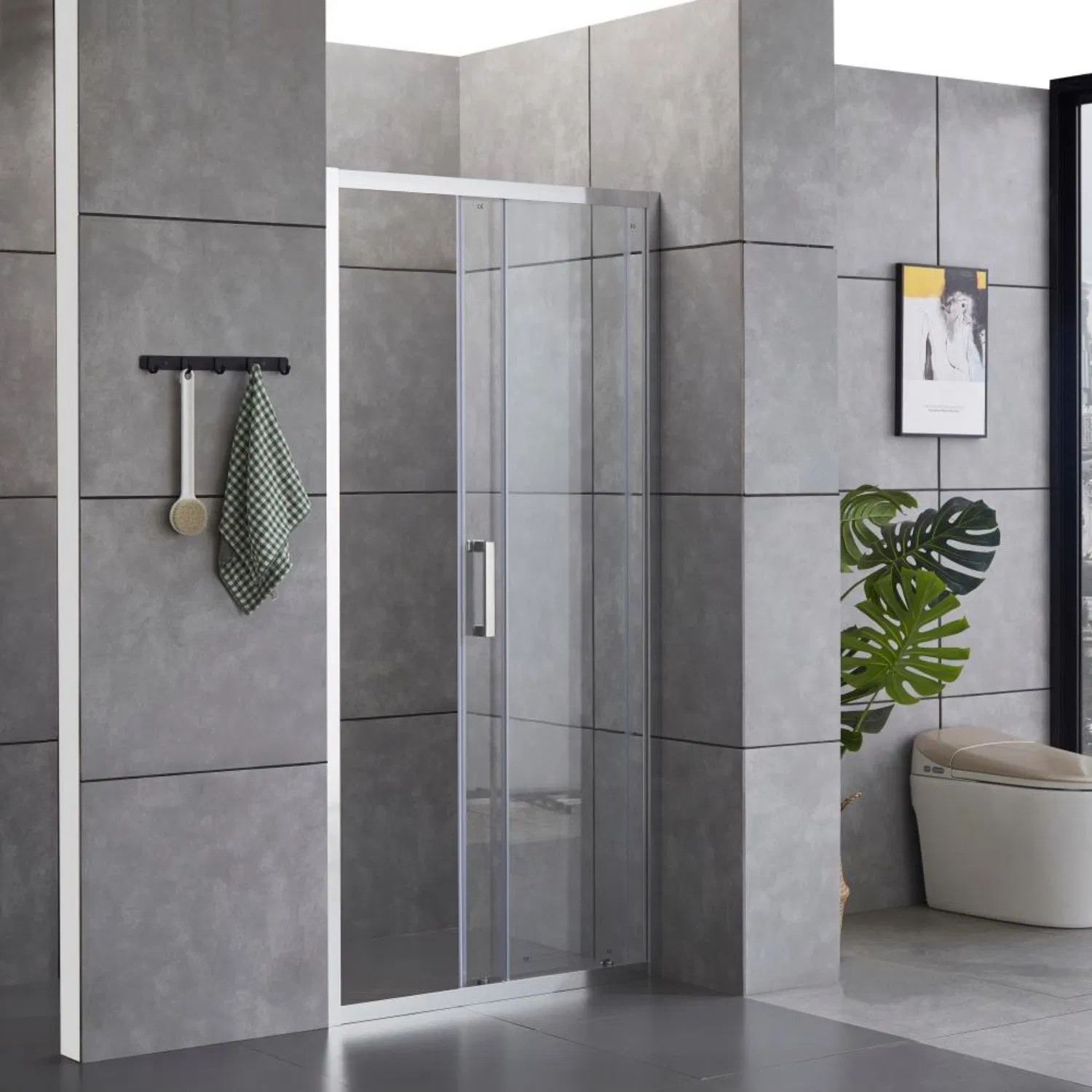 Adjustable Aluminum Frame Shower Enclosure Glass Shower Doors