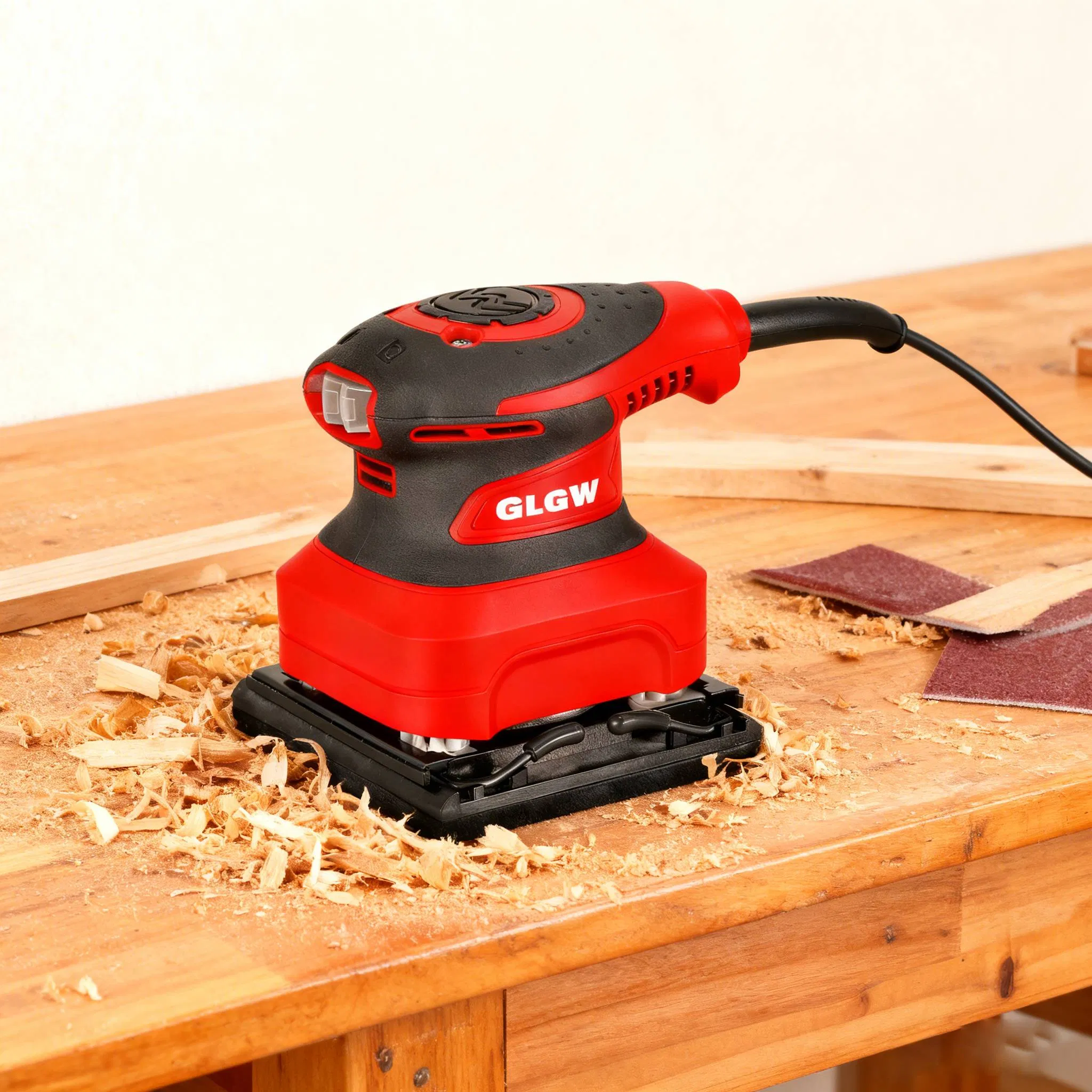 Glgw Professional 110*100mm Wood Metal Sanding Machine 260W Electric Detailing Palm Sander