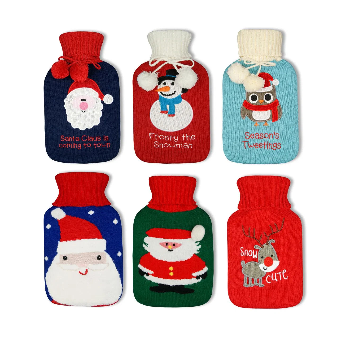 Custom Pattern Knitted Natural Rubber Hot-Water Bag for Winter Use