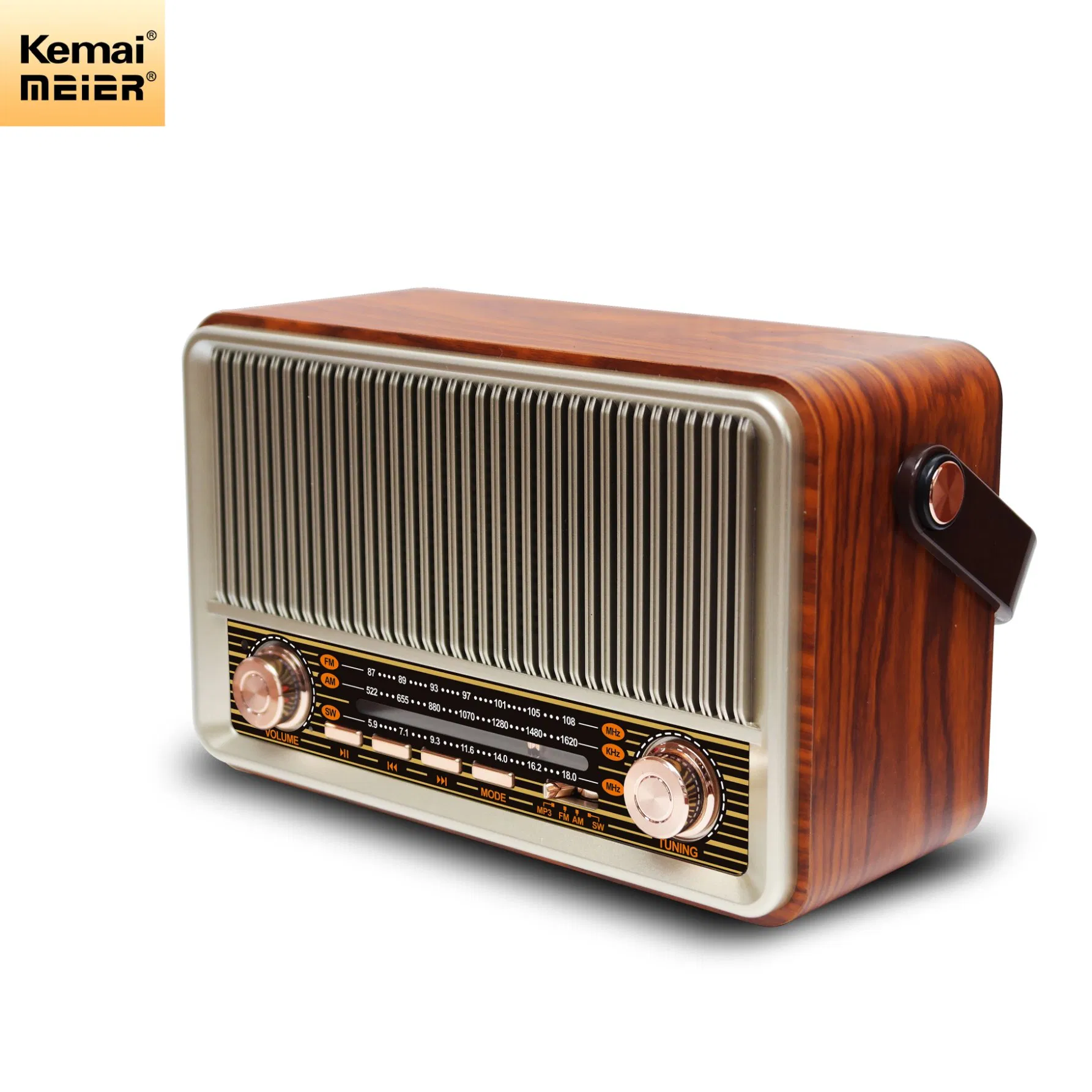 Meier M-510bt Portable Retro AC DC Charged Am FM Sw1 Sw2 4 Band Stereo USB TF MP3 Radio with Remote Control