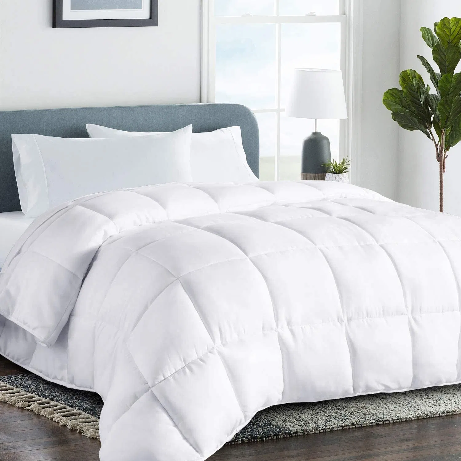 Cooling Comforter Breathable Reversiblequilted Duvet Insert with Corner