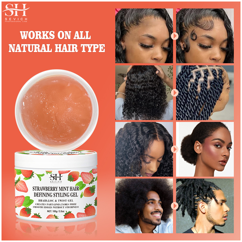 Sevich Hair Gel Wholesale OEM 100g Strawberry Edge Control Hair Braiding Gel