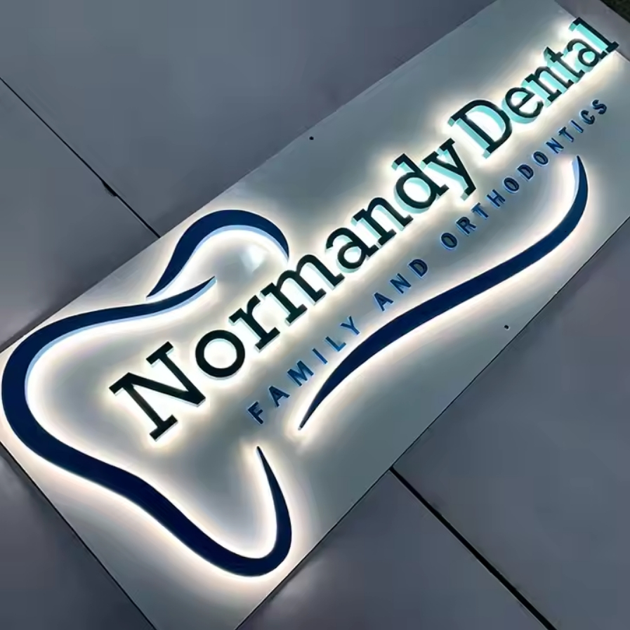3D Signage Office Signs Illuminated Letters Backlit Logo Business Signboard