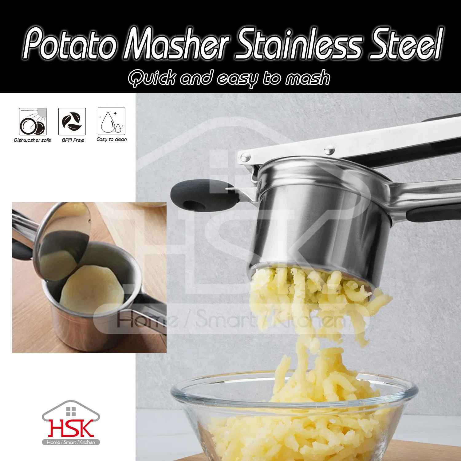 Stainless Steel Potato Masher Ricer Kitchen Tool