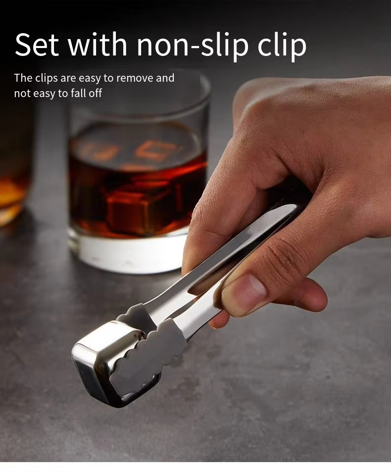 Factory Wholesale Stainless Steel Square Whiskey Stones Custom Logo Reusable Ice Cubes for Food and Bar Frozen Rocks Cube Ice