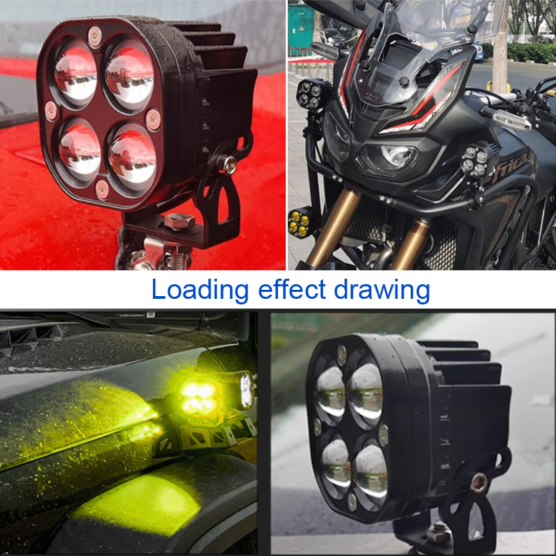 LED Motorcycle Spotlights Waterproof Retrofit Headlight