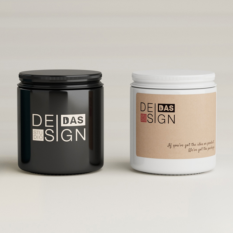 Custom 4oz 8oz 120ml 250ml Straight Sided Cosmetic Candle Holders Glass Container Candle Jars with Metal Lids for Candle Making