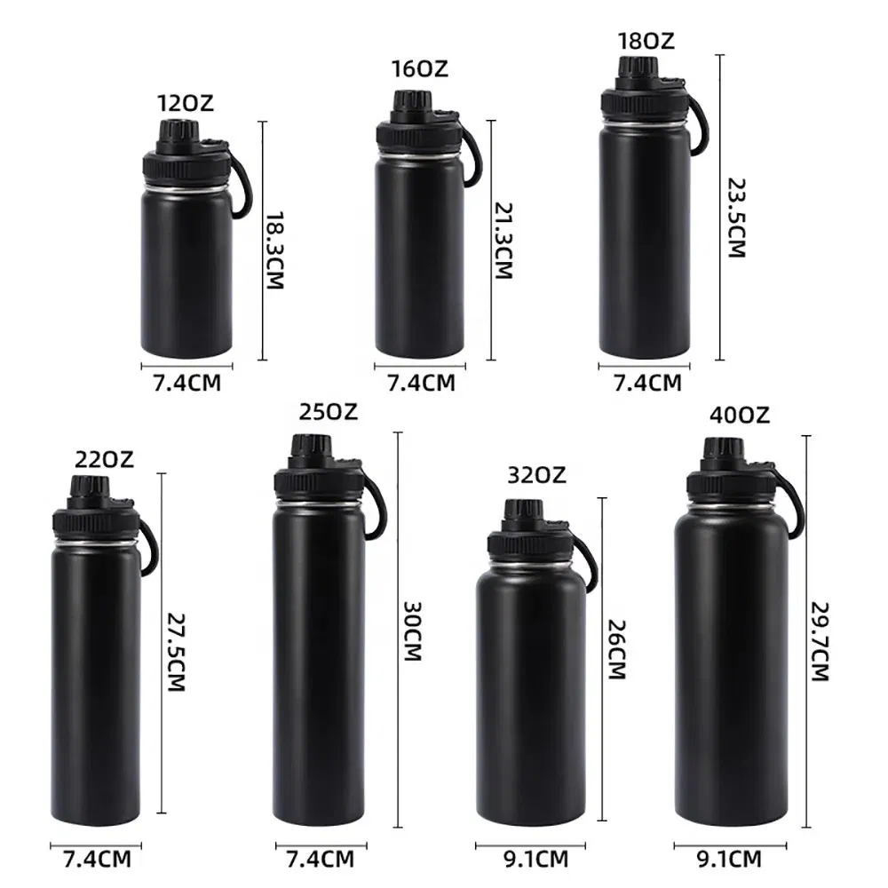 12oz 16oz 18oz 22oz 25oz 32oz 40oz 64oz Stainless Steel Water Bottle