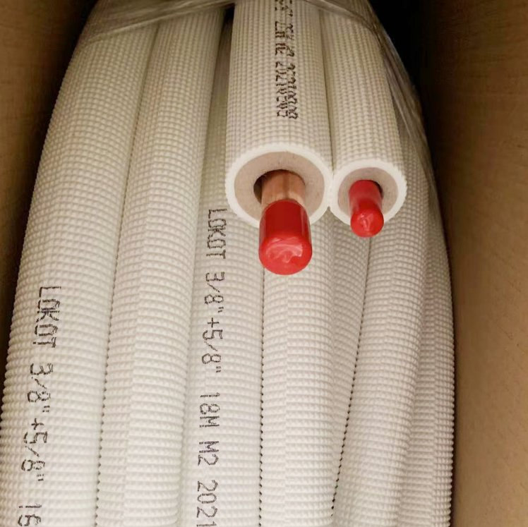 Single Air Conditioner Copper Pipe 3/8 PE Insulation Copper Tube
