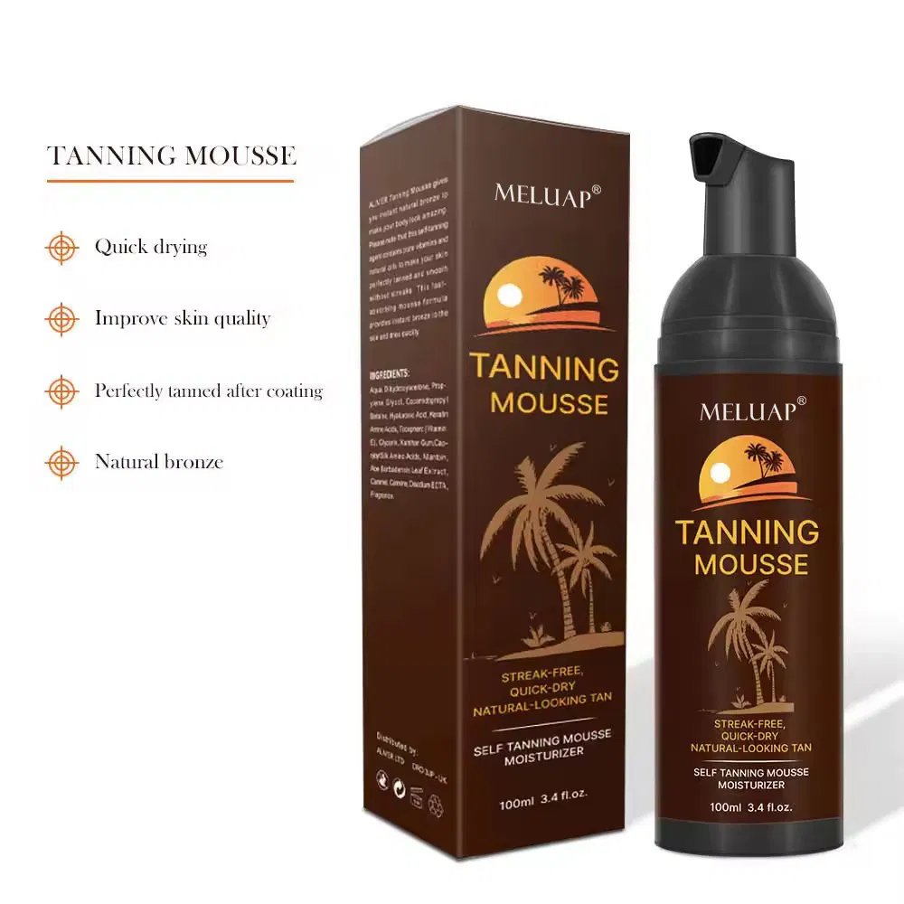 OEM/ODM Private Label Natural Organic Sunless Tanner Mousse Fake Tan Foaming Bronzing Tanning Mousse Spray Tan